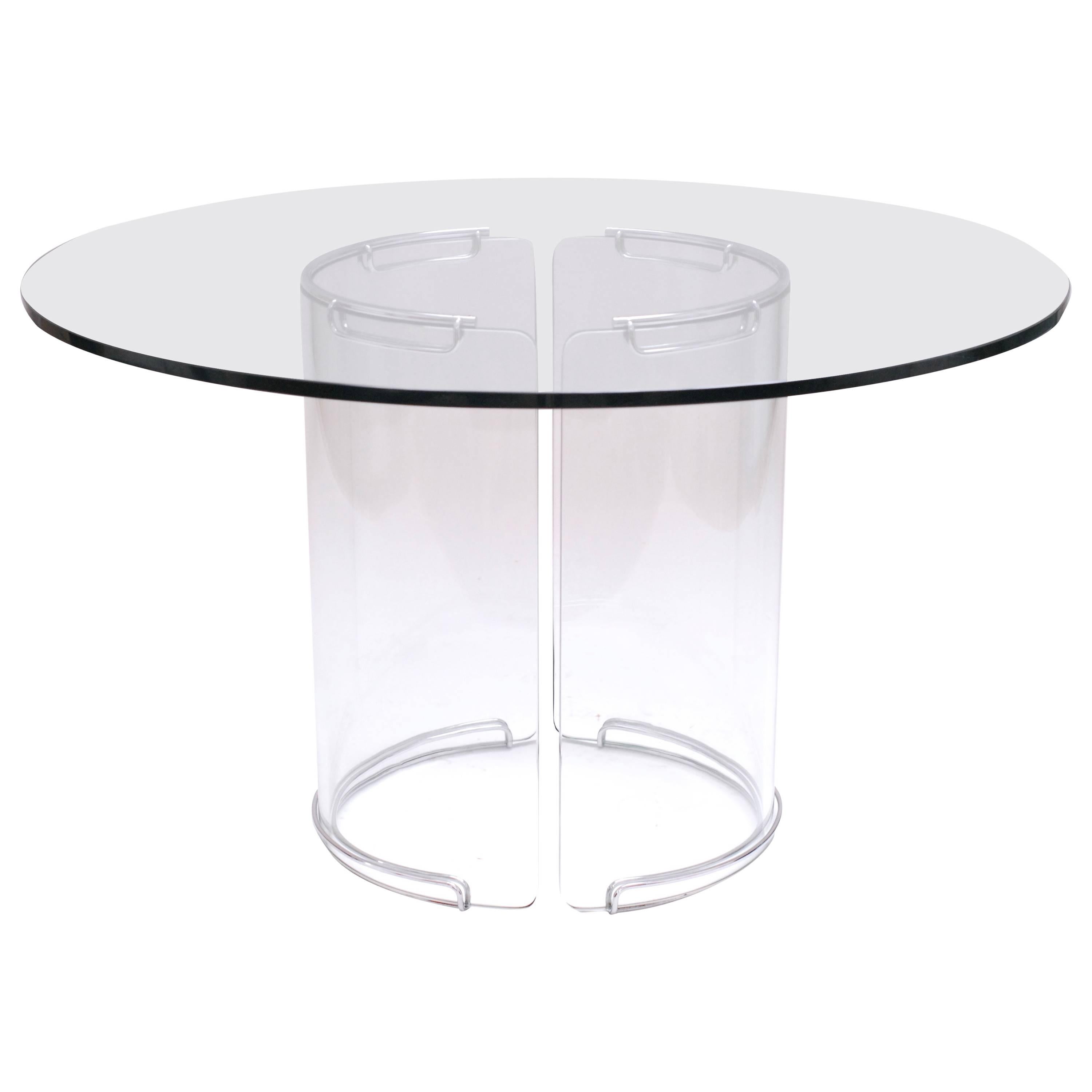 1978 Italian Glass Dining Table For Sale