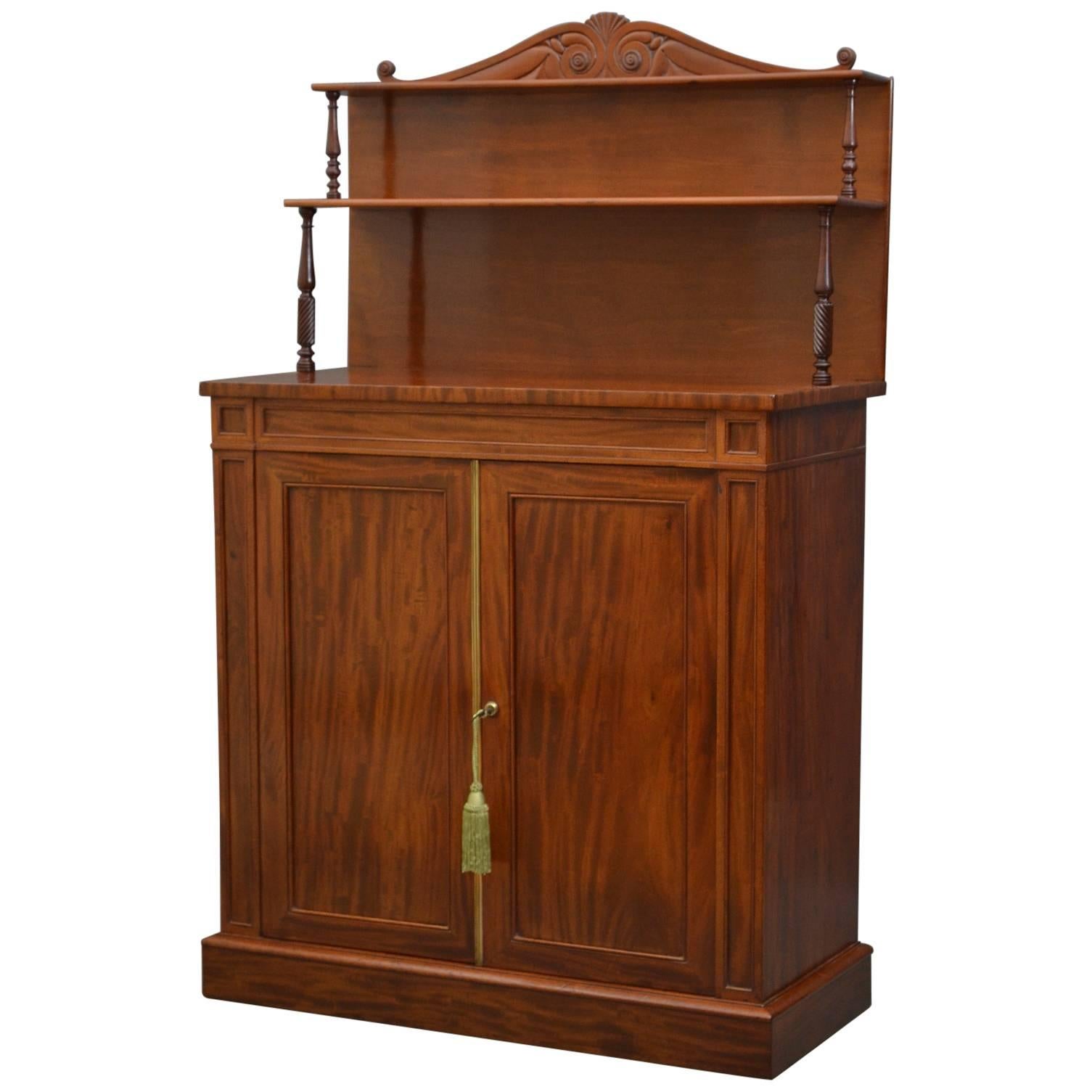William IV Mahogany Chiffonier, Two-Door Sideboard For Sale