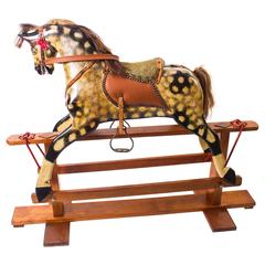 Antique Dapple Grey Rocking Horse, Early 20th Century