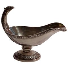 Silver Serve Bowl with Eagle Head