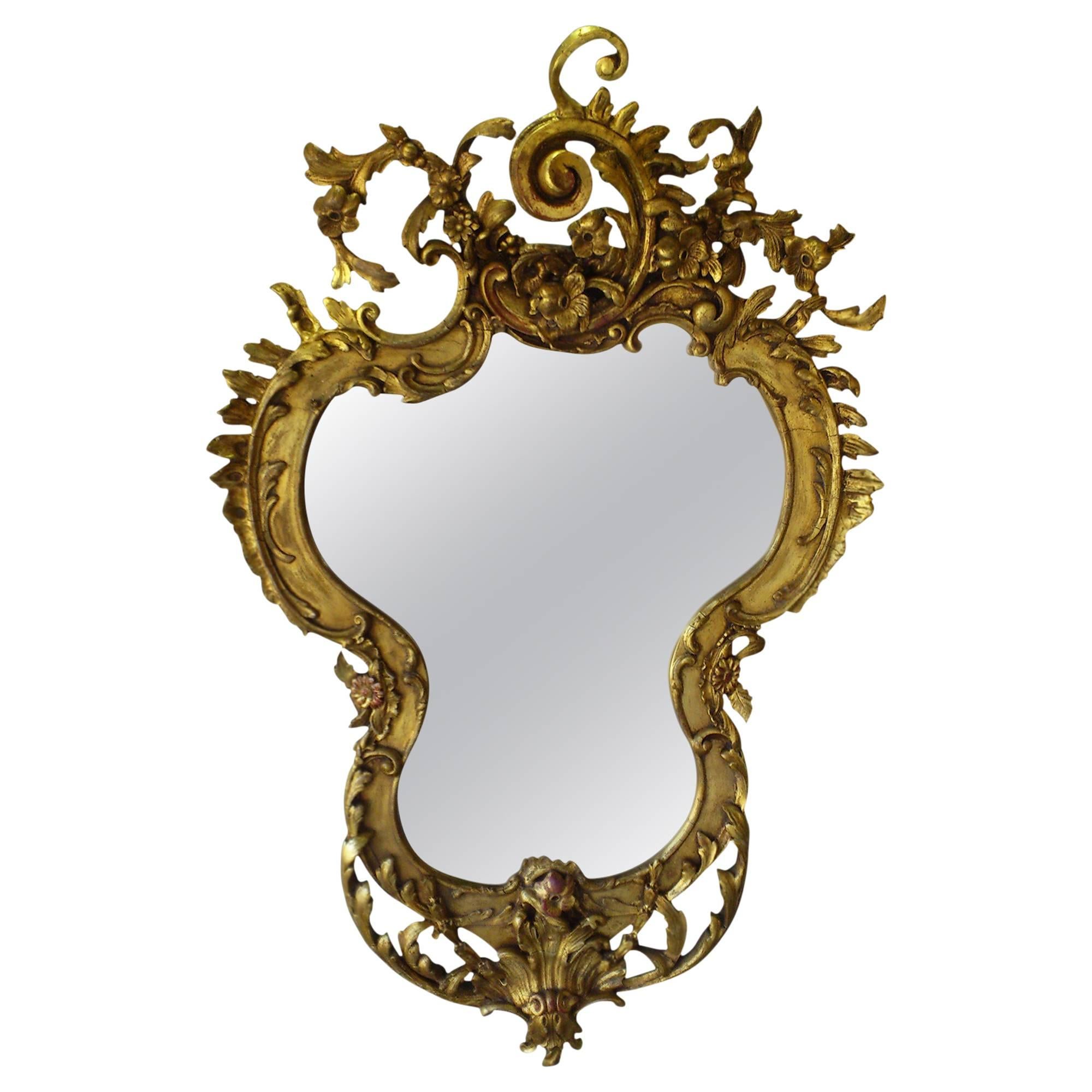 19th Century Giltwood and Gesso Mirror