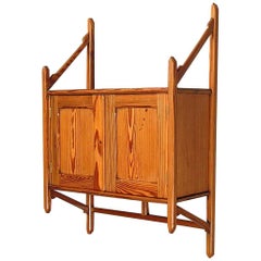 Anglo-Japanese Pitch Pine Hanging Bookcase by Howard and Sons