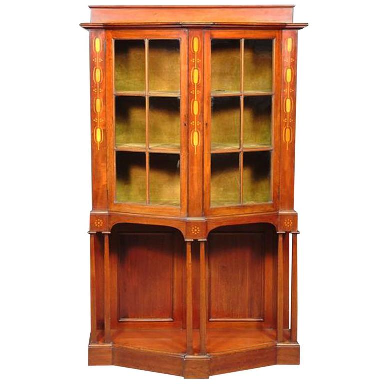 Arts and Crafts Mahogany Display designed by G M Ellwood For
