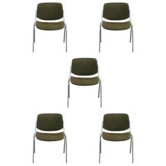 Set of Five Castelli DSC 106 Stacking Chairs by Giancarlo Piretti