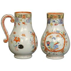 Pair of Very Large Chinese Handled Baluster Shaped Tankards