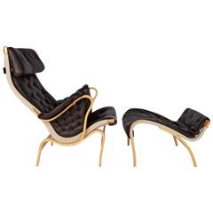 Pernilla Lounge Chair with Ottoman by Bruno Mathsson 6