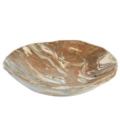 Large Handmade Marbelized Salad Bowl by Miguel Flores-Vianna