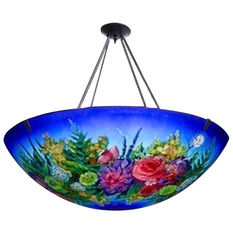 Ulla Darni "Floral Blue" Chandelier