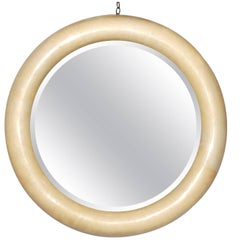 Large Parchment Round Mirror