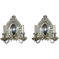 Set of Four Neoclassic Silver Plated Sconces
