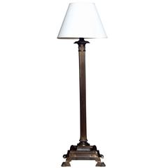 Georgian Style Brass Column Floor Lamp