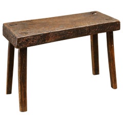 Tabouret rustique d'Angleterre du 18ème siècle