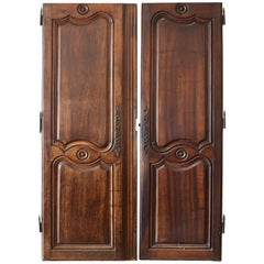 Pair of 18th Century Walnut Armoire Doors