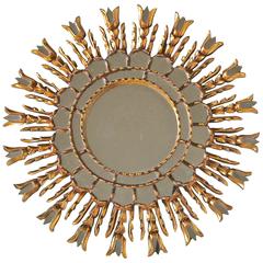 Sunburst Giltwood Spanish Colonial Wall Mirror