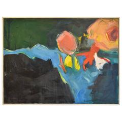 Oil on Canvas Abstract Painting, E Gorten ’66 10