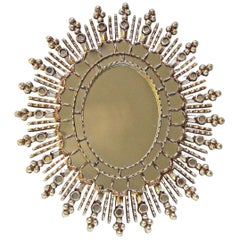Sunburst Silver Giltwood Spanish Colonial Wall Mirror