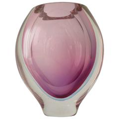 Italian Murano Glass Faceted Vase by Mandruzzato