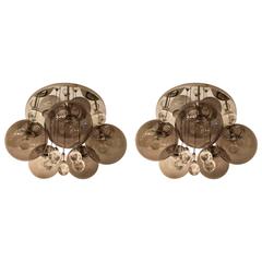 Pair of 1960s Sciolari Italian Flush Pendants 11