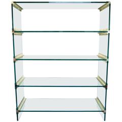 Mid-Century Modern Brass and Glass Display Etagere in the Style of Pace 11