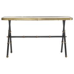 Jacques Adnet Black Brass "Bamboo" Accent Table
