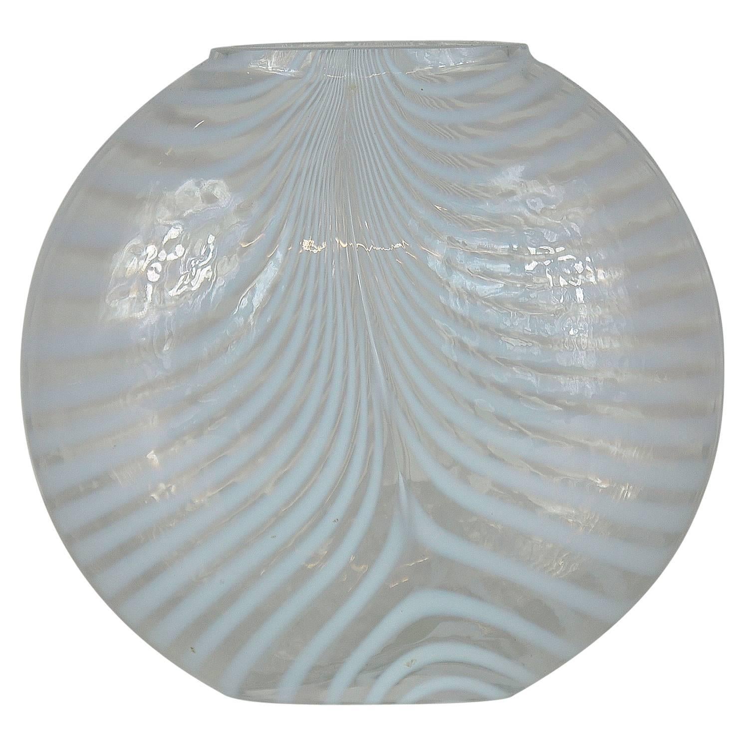 Bertil Vallien for Kosta Boda Opalescent Art Glass Zebra Vase