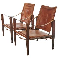 Pair of Kaare Klint Safari Chairs, for Rud Rasmussen, Denmark