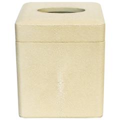 Italian Ivory Shagreen Tissue Box