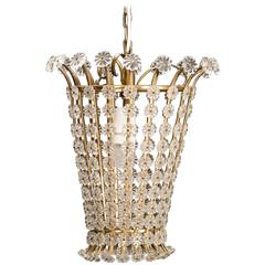 1950s Swedish Brass Framed Lantern with Plexi Rosettes 3