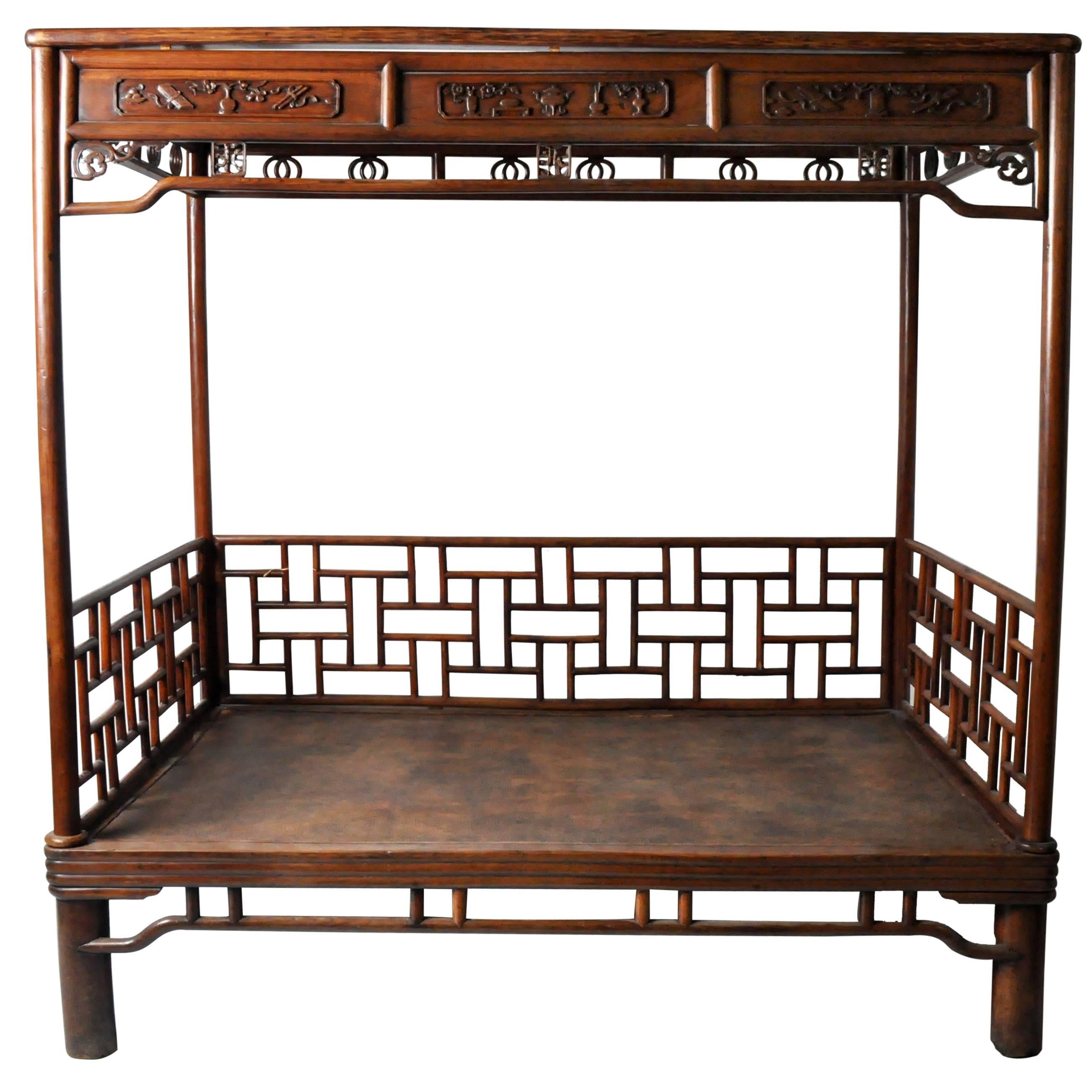 Chinese Elmwood Bed