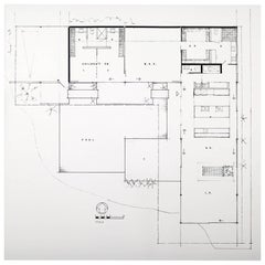 Pierre Koenig Floor Plan of Case Study House 22, Signed Photographic Print, 1958