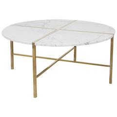 Italian Brass and Marble Coffee Table