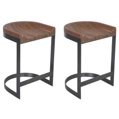 Walnut Saddle Stools 4