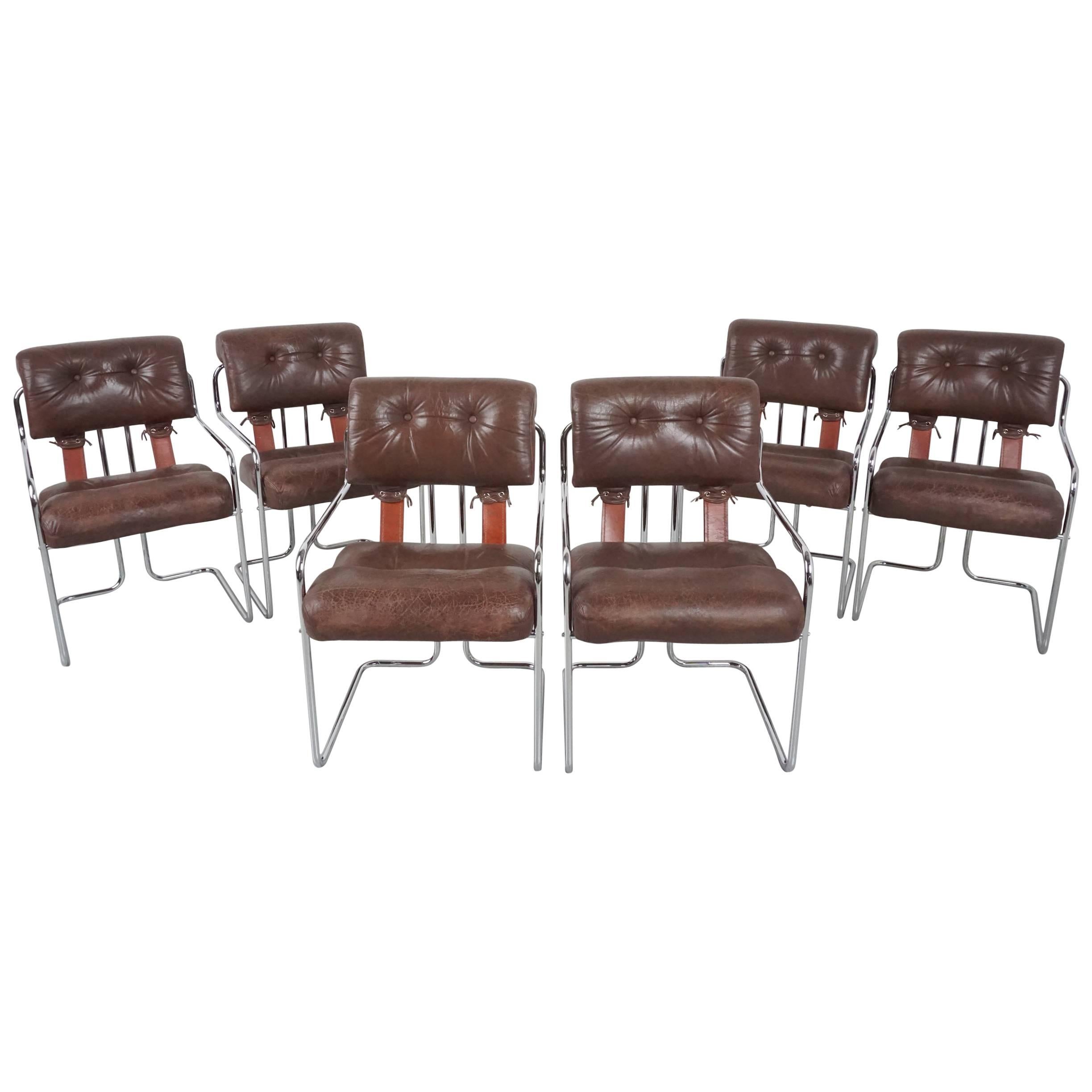 Set of Six Guido Faleschini "Tucroma" Chairs for Pace Collection