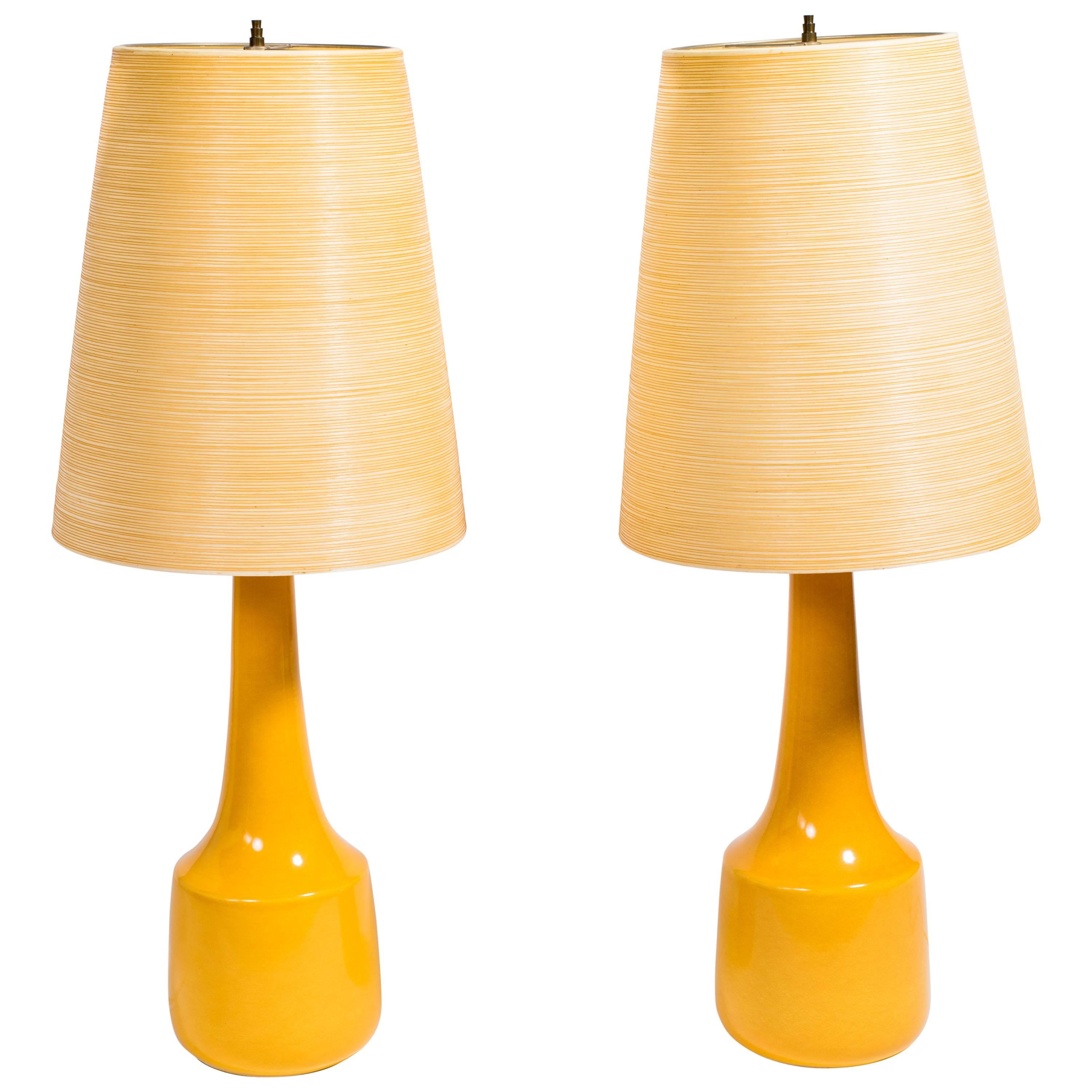 Pair of Yellow Lotte & Gunnar Bostlund Table Lamps