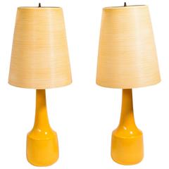 Pair of Yellow Lotte & Gunnar Bostlund Table Lamps