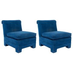 Pair of Milo Baughman Style Slipper Chairs