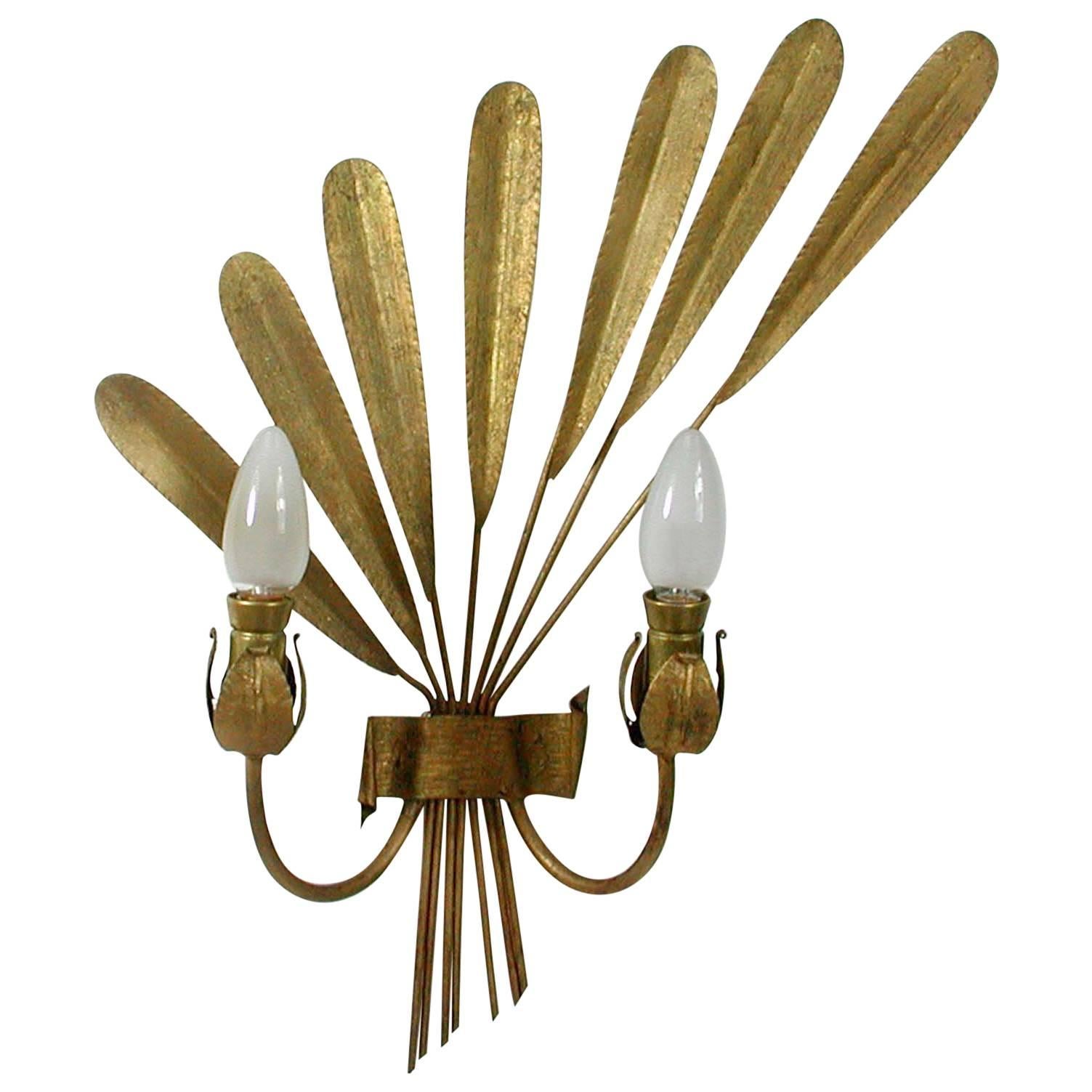 Mid-Century Spanish Gilt Sconce, 1950s