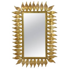 Mid-Century Spanish Sunburst Gilt Wall Mirror, 1950s