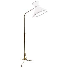 Vintage 1950s Floor Lamp with a Double Shade by Maison Lunel