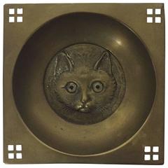 German Brass Bauhaus Cat Bowl