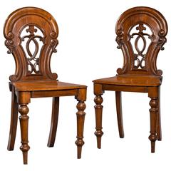Pair of Early Victorian Hall Chairs