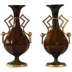 Paire de Vases en Lithyalin, Période Charles X