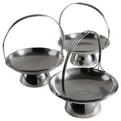 Set of Three Steel Baskets by Gio Ponti for Arthur Krupp, Milano 10