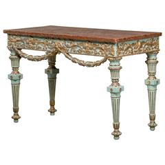 Italian Louis XVI Console Table with Original Giltwood Carvings 9