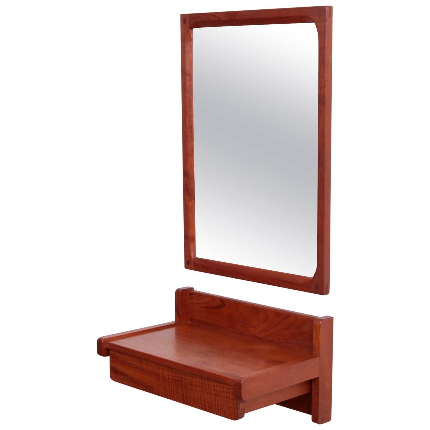 Aksel Kjersgaard Set of Mirror and Drawer in Teak for Odder Denmark