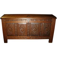 18th Century Carved Oak Flemish Chest