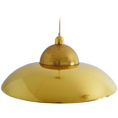 Large Brass Ceiling Pendant Lamp, Italy 1970, Regency Style 11