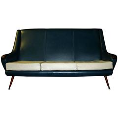 Charming 1950s Couch Set in Blue Skai