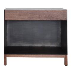 Franklin Nightstand by Uhuru Design, walnut, hand blackened steel 3