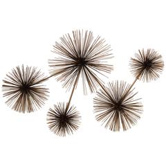 Brass 1979 Curtis Jere Pom Pom/ Sea Urchin Wall Sculpture